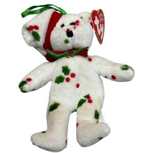 Ty Jingle Babies 1998 Holiday Teddy Bear Plush Collectible Whit Red Green READ